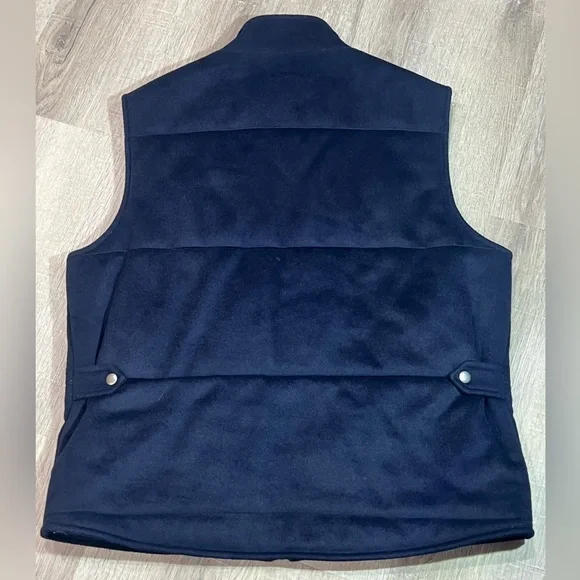 Peter Millar Large Wool Cashmere Blend Lux Insulated Dress Vest Leather Detail - Picture 11 of 11